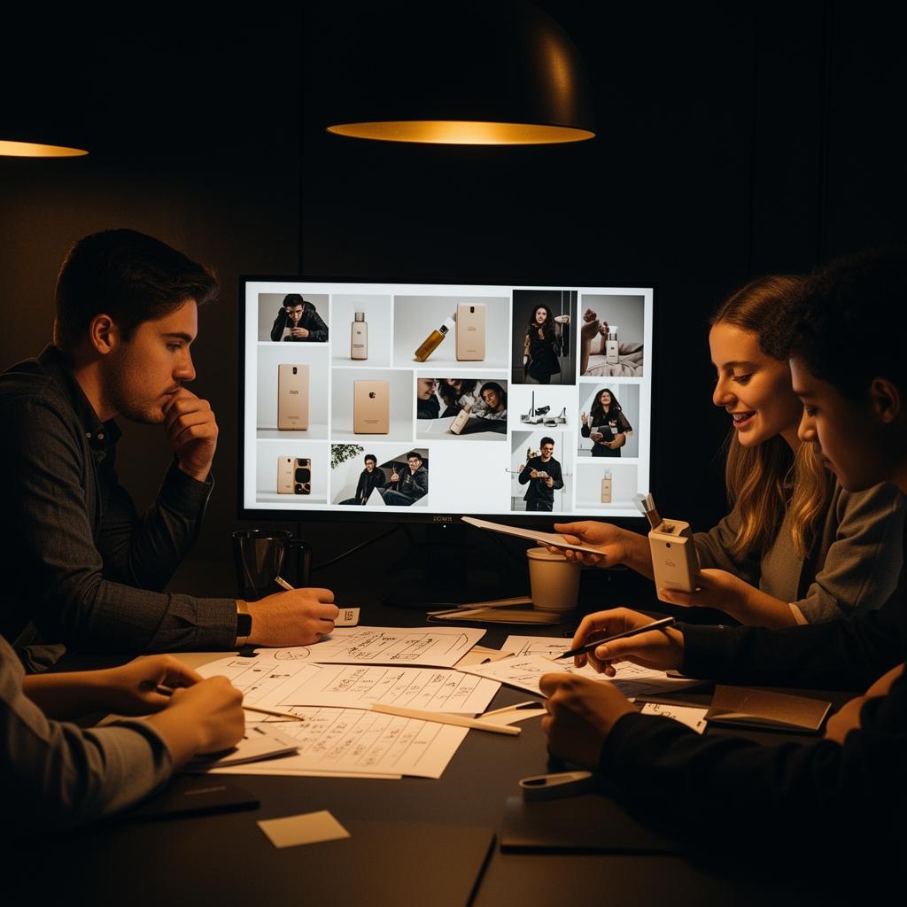 Brand and creator reviewing a structured campaign plan together.